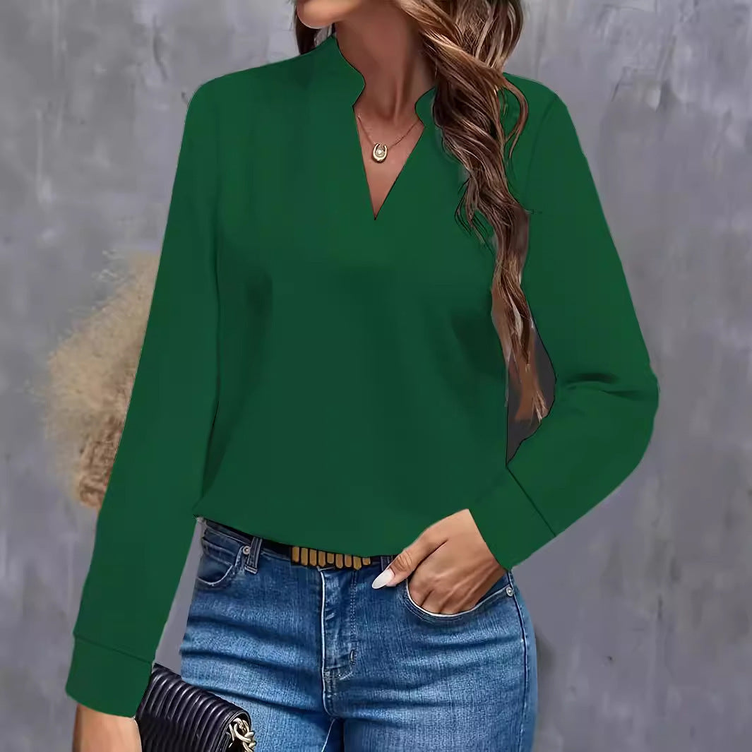 Women’S Blouse with Stand-Up Collar and Long Sleeves Lune London