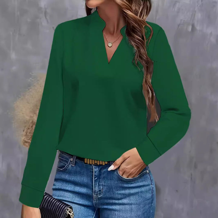 Women’S Blouse with Stand-Up Collar and Long Sleeves Lune London
