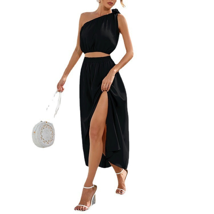 Ladies asymmetrical maxi dress with cutouts Lune London