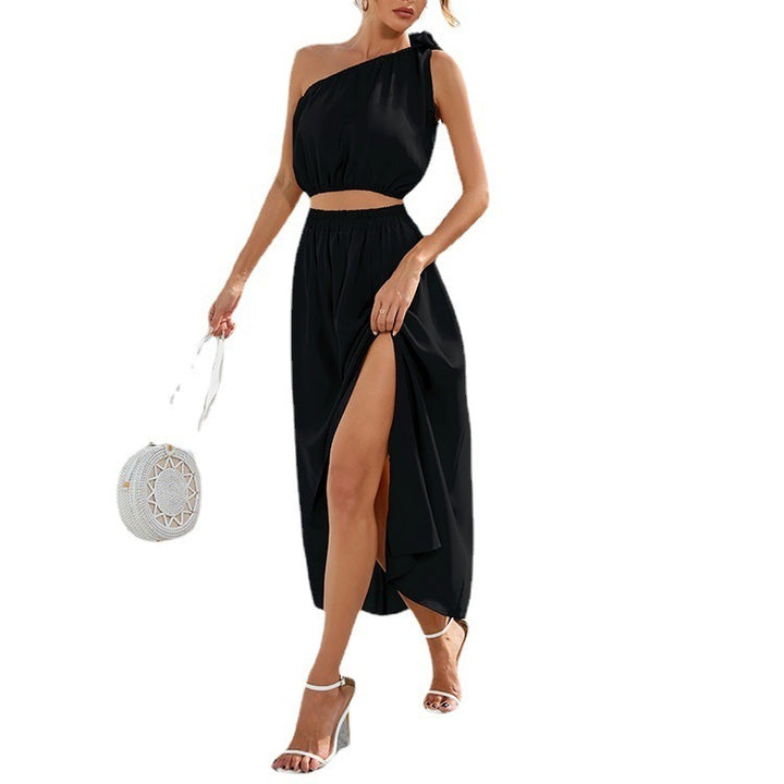 Ladies asymmetrical maxi dress with cutouts Lune London