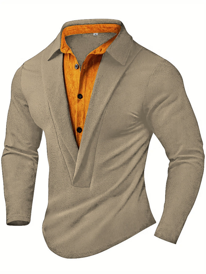 Elegant long sleeve shirt for men with modern collar and textured design Lune London