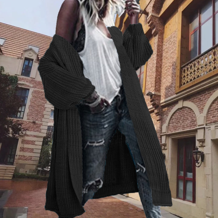 Knitted coat for women with an oversized fit and voluminous sleeves Lune London
