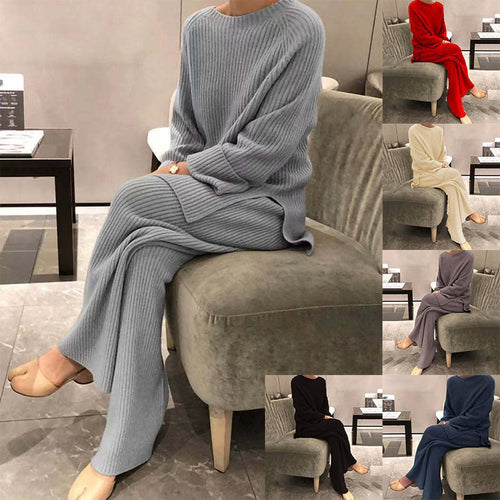 Women's knit set with loose fit and elegant ribbed pattern Amarae