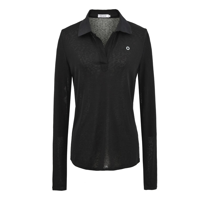 Long sleeve polo shirt for women with a modern collar and a high-quality material blend Lune London