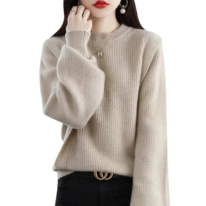 Pull tricoté décontracté pour femmes avec un motif côtelé moderne et des manches larges Chic & Stil