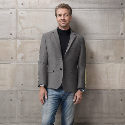Elegant wool jacket for men with a classic design and a fine texture Amarae