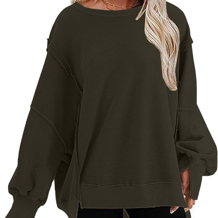 Ladies casual sweatshirt with puff sleeves and side slits Lune London