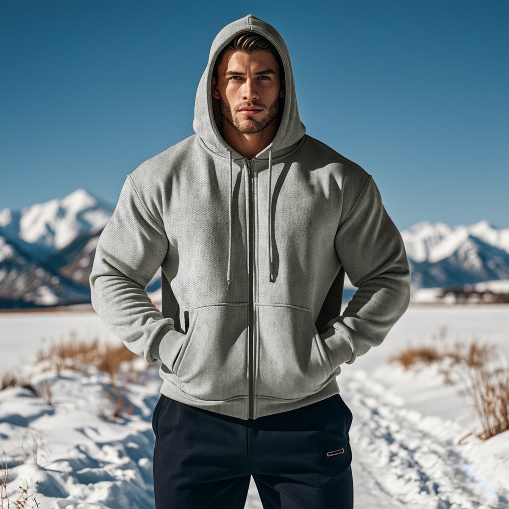 Hooded sweatshirt for men made of high-quality material blend and with a convenient zipper Lune London