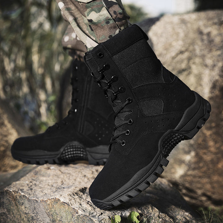 Men's high-cut insertion boots made of suede and Cordura mix with profiled multi-terrain grip Amarae