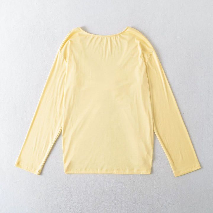 Women Long Sleeve Casual T-Shirt with Loose Fit and Comfortable Style