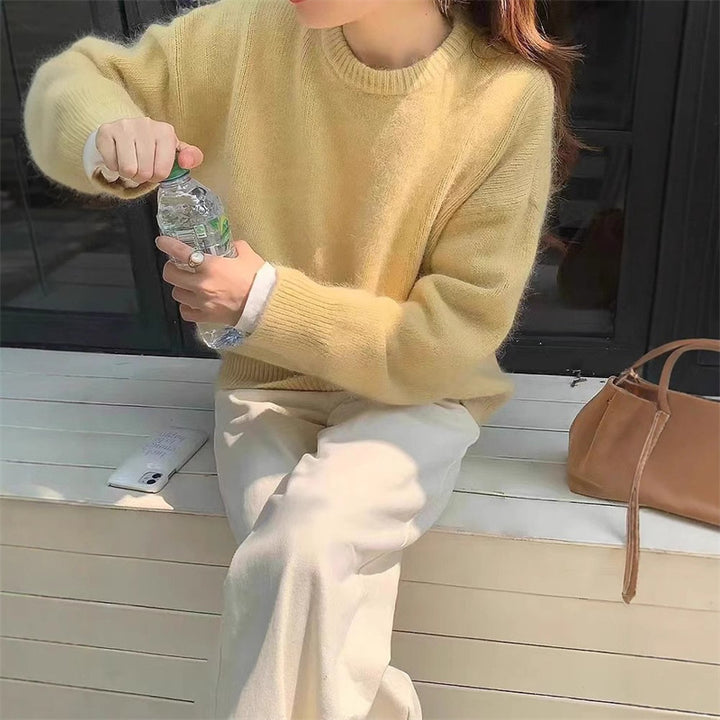 Pull en tricot épais décontracté pour femme avec coupe oversize et manches douces Chic & Stil