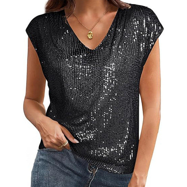 Ladies Glamorous Sequin Top Amarae