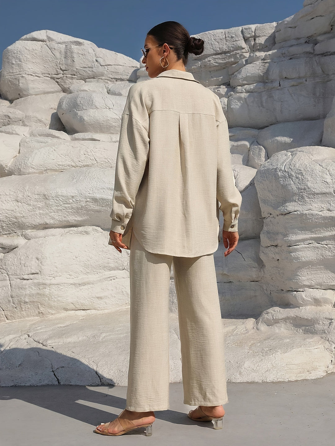 Casual set for women with loose shirt and wide pants Lune London