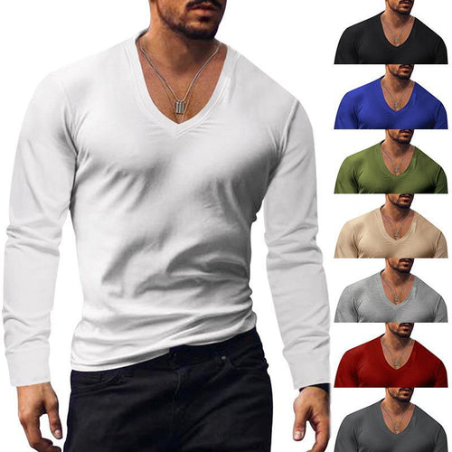 Men's long-sleeved V-neck T-shirt Amarae