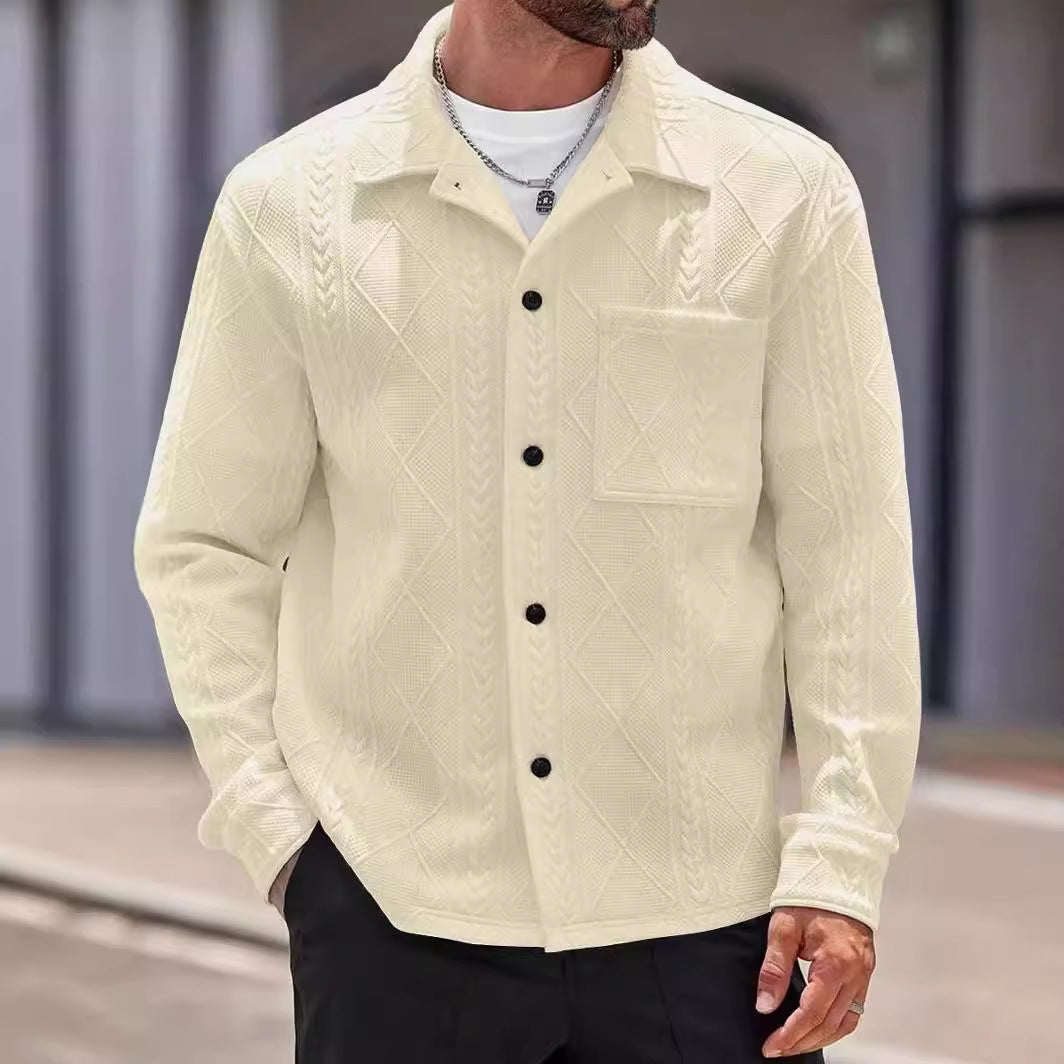 Men's knit shirt with modern design and textured fabric Lune London