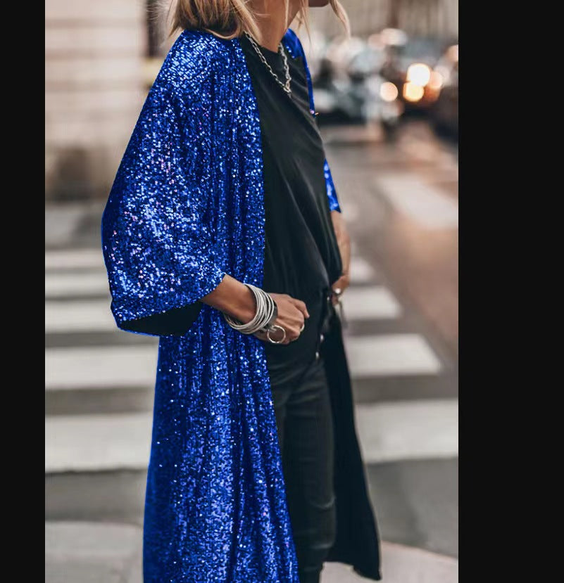 Ladies shimmering kimono with loose fit Lune London