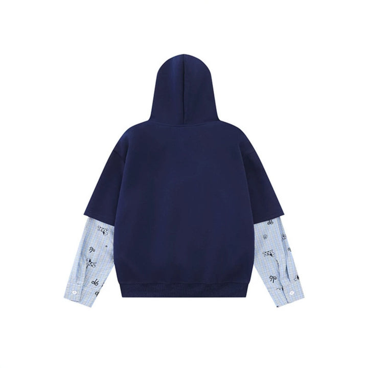 Women's hooded sweatshirt with layered look, kangaroo pocket and playful patch applications Amarae