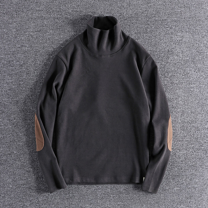 Men's polar fleece sweater with contrasting elbow patches Lune London