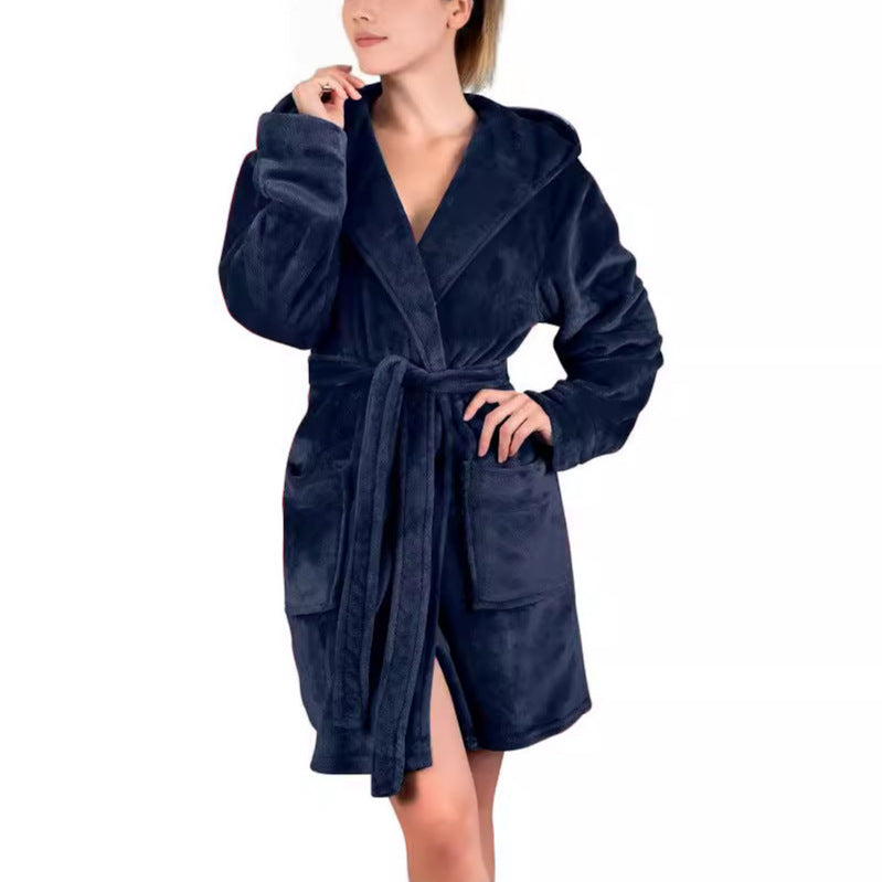 Women's Bathrobe Made Of Soft Microfiber Fabric Lune London