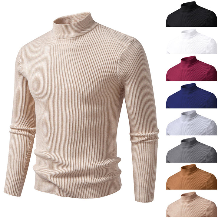 Men's Ribbed Knit Turtleneck Sweater Lune London