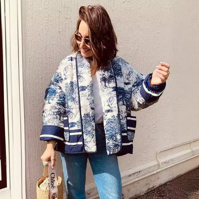 Veste matelassée à la mode pour femmes avec revers élégant et poches pratiques Chic & Stil