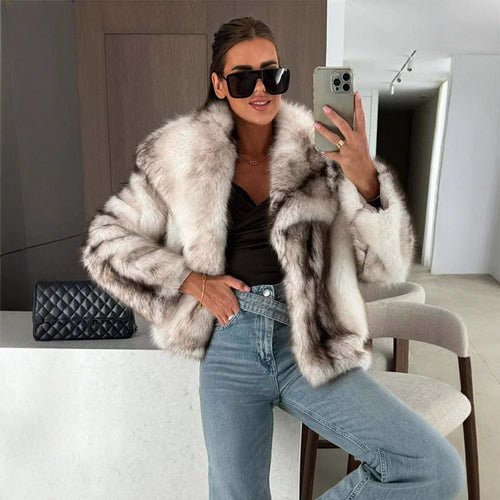 Ladies elegant faux fur jacket Amarae