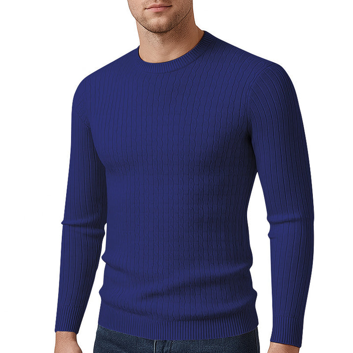 Fine knit sweater for men with structured twisted pattern Lune London