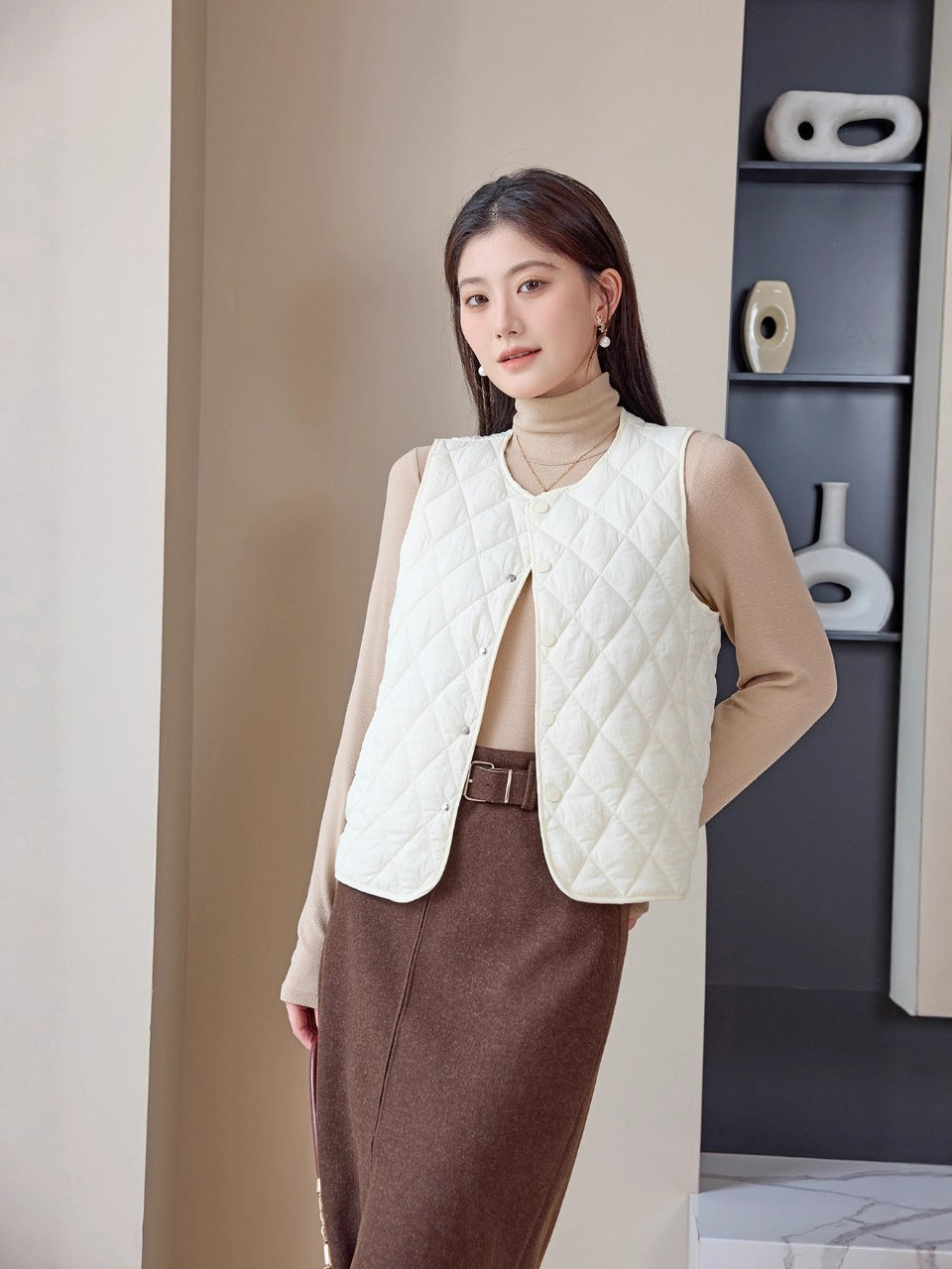 Ladies reversible quilted vest Amarae