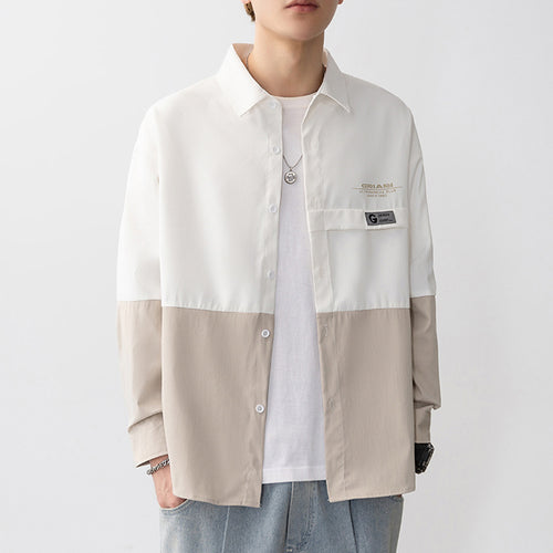 Striped long sleeve shirt for men with pockets Amarae