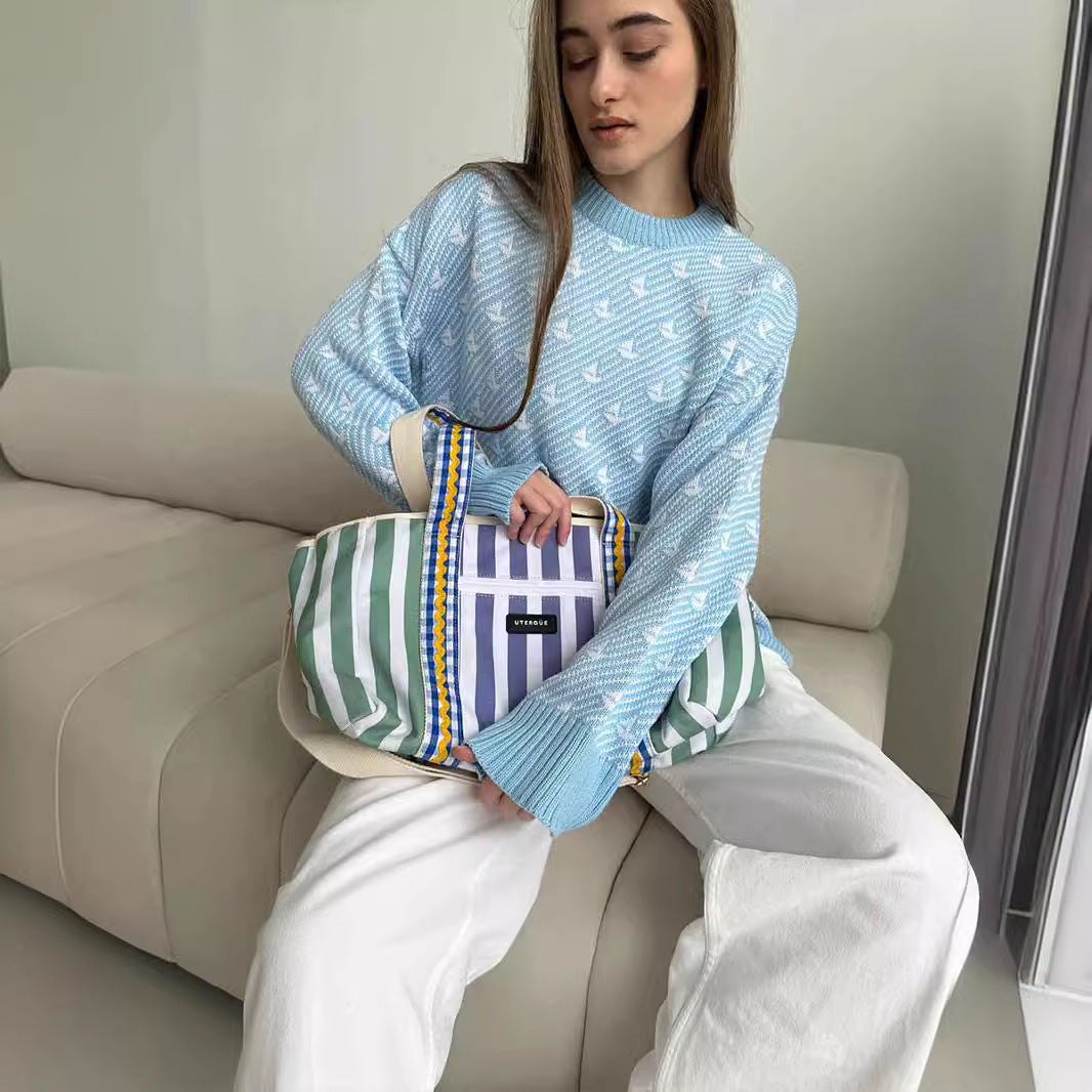 Sweater surdimensionné à motifs pour femmes en coton de haute qualité Chic & Stil