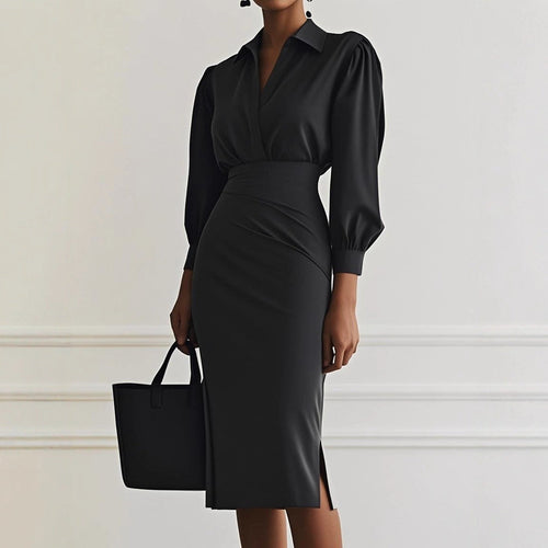 Amarae | Women's Elegant Wrap Dress with Collar