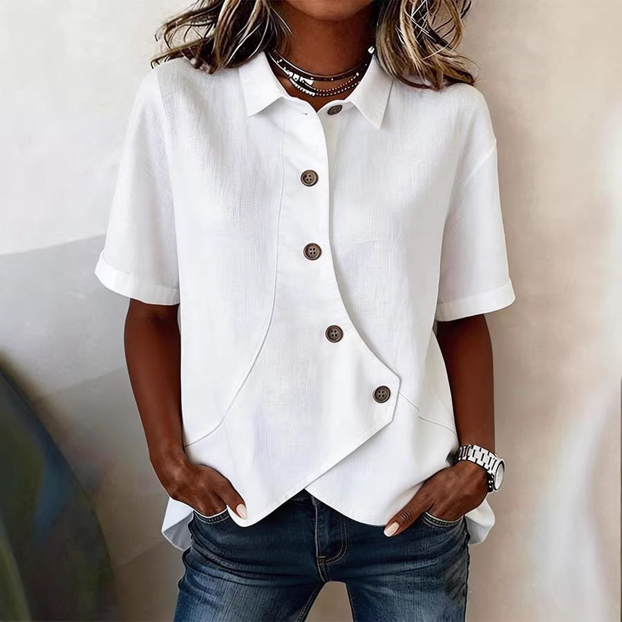 Women's specially designed blouse with unique button detail Lune London