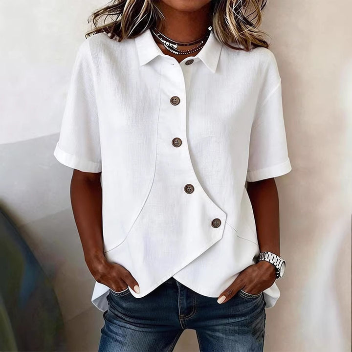 Women's specially designed blouse with unique button detail Lune London
