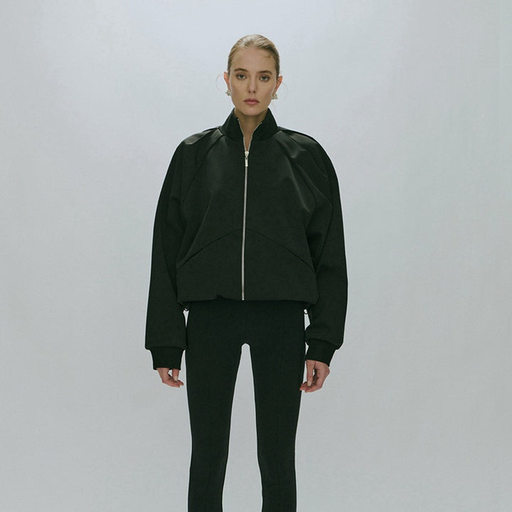Women's sporty transitional jacket with high collar and practical zip pockets Lune London