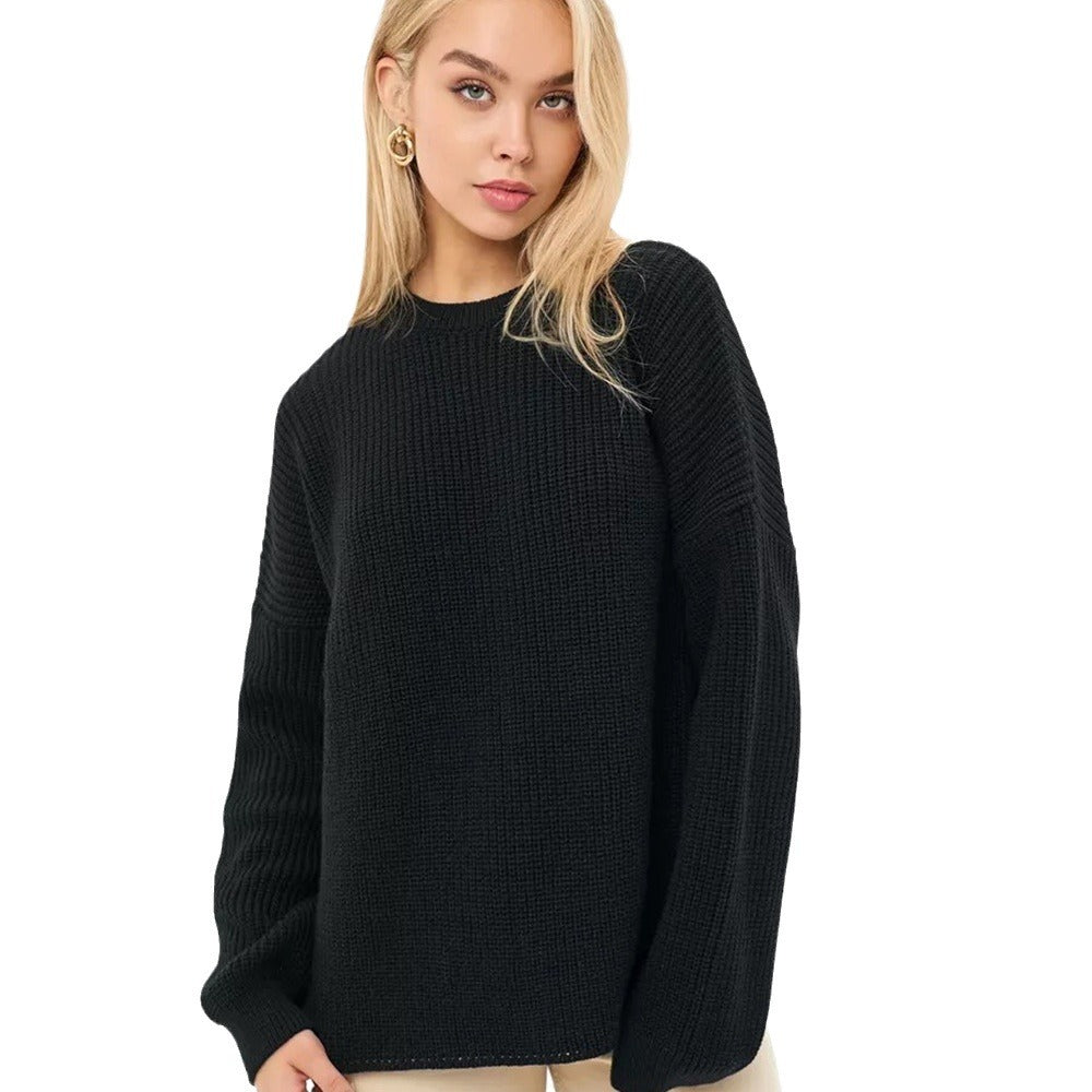 Pull en tricot épais pour femmes avec une coupe ample et un design texturé Chic & Stil