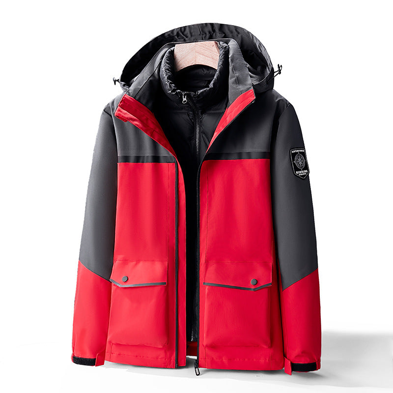 Men's two-layer weather parka with removable insulation inner jacket and utility pockets Amarae