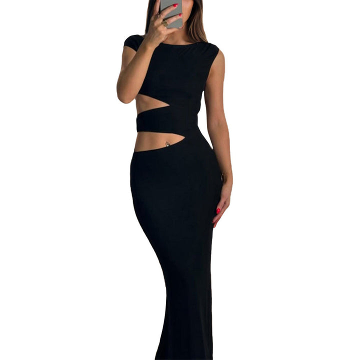 Robe maxi ajustée pour femmes avec design à découpe asymétrique Chic & Stil