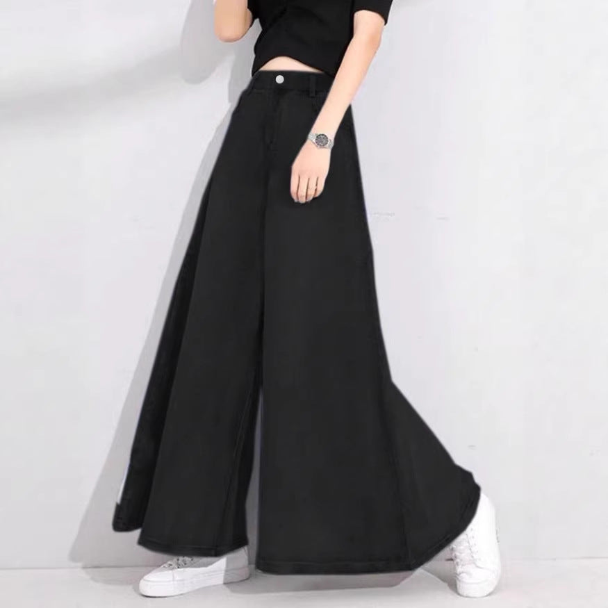 Women's High-Waisted Palazzo Jeans with Extra Wide Leg and Flowing Denim Amarae