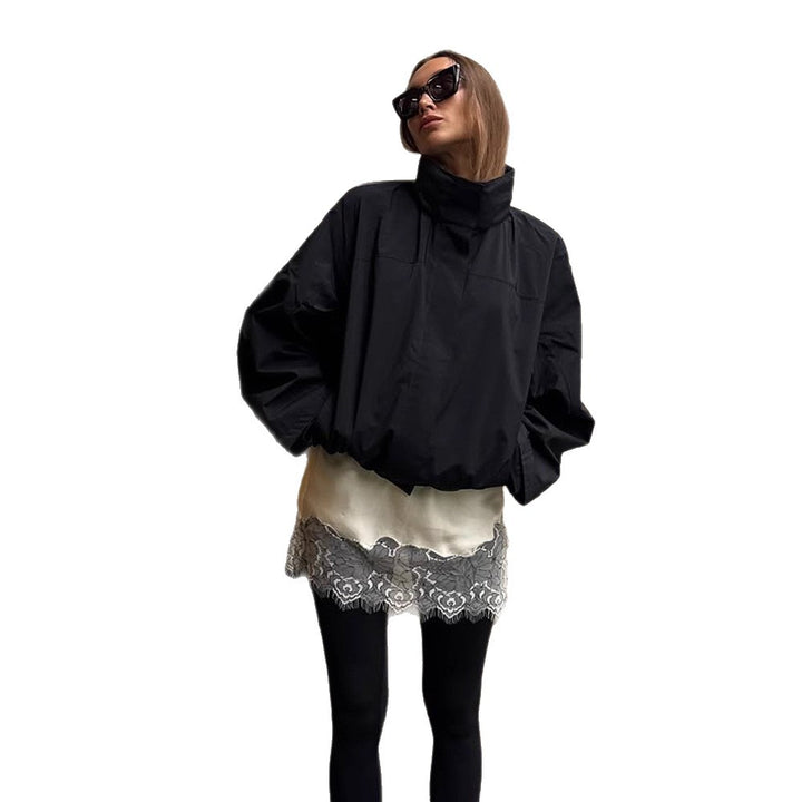 Women's Cropped Wind Jacket with high-closing stand-up collar and boxy silhouette Amarae