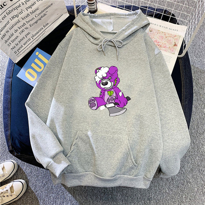 Women's hooded sweatshirt with charming bear motif Chic & Stil