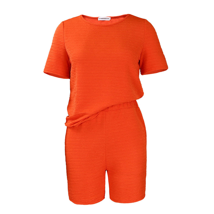 Casual short overall for women with texture and elastic waist Lune London
