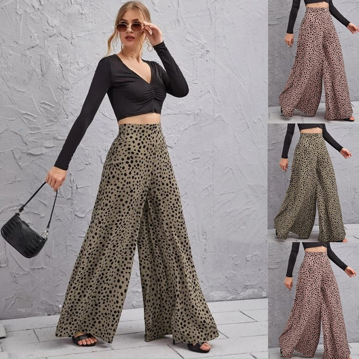 Wide palazzo pants for women with polka dot design Lune London