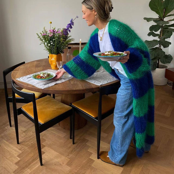 Ladies Comfortable Knit Cardigan with Oversized Cut Lune London
