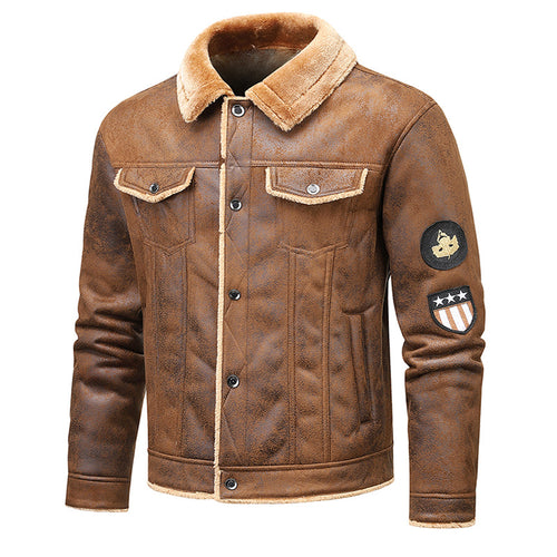 Trendy men's jacket with quilted design and appliques Amarae