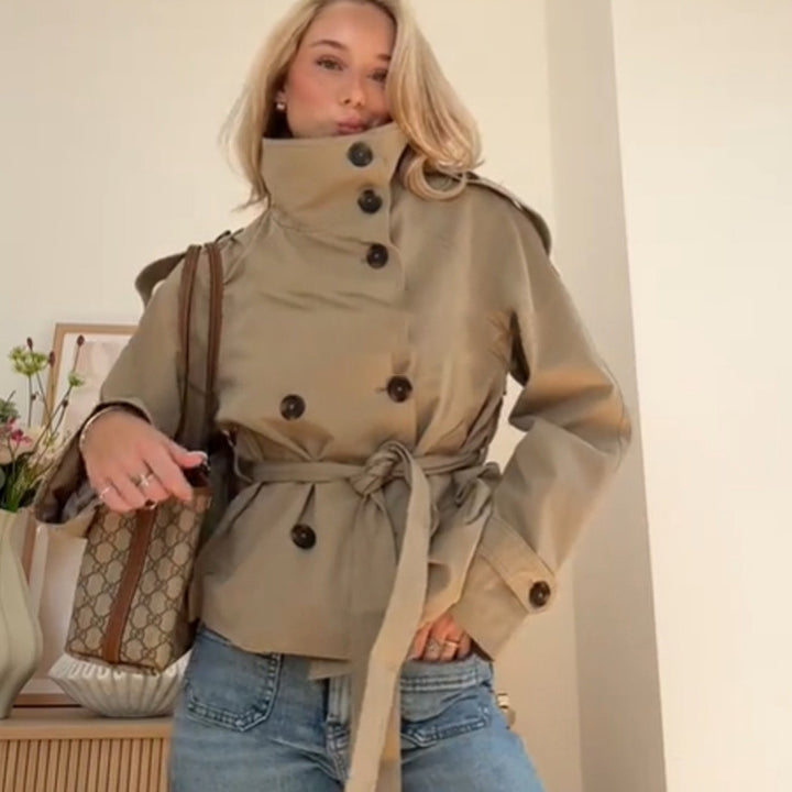 Lune London belted trench coat for women with a fitted cut
