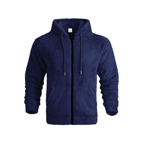 Cozy fleece jacket for men with high collar and kangaroo pockets Amarae