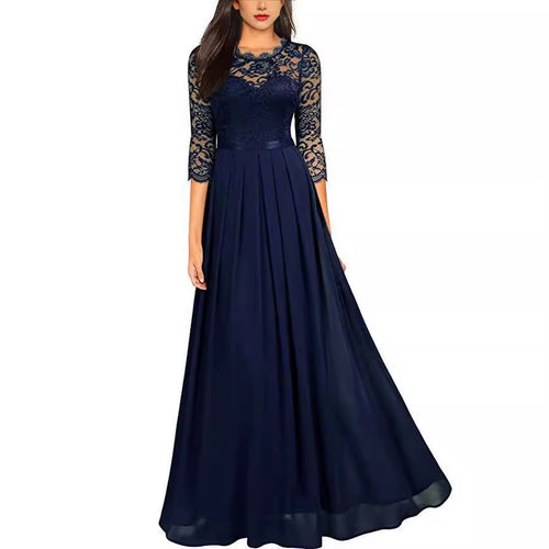 Elegant evening dress for ladies with lace top and flowy skirt Amarae