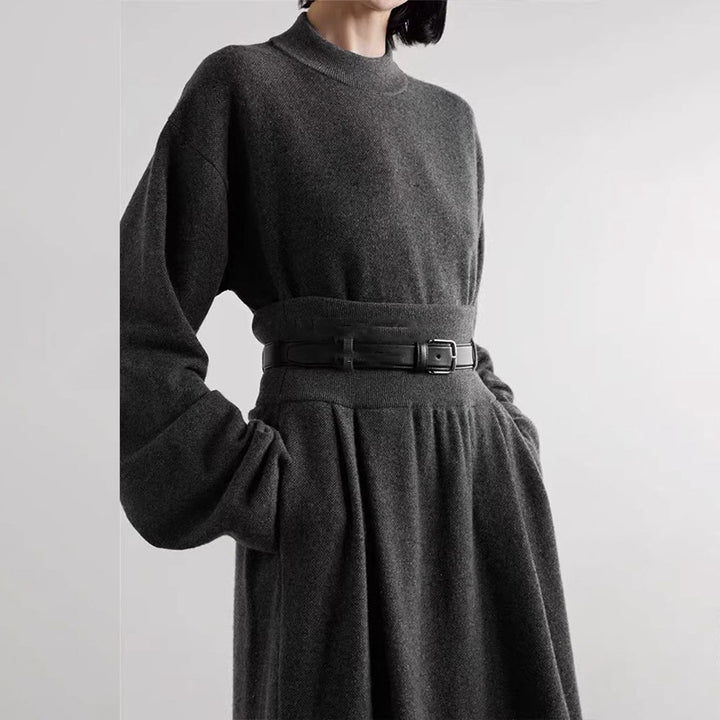 Robe tricotée élégante pour femmes avec ceinture à la taille Chic & Stil