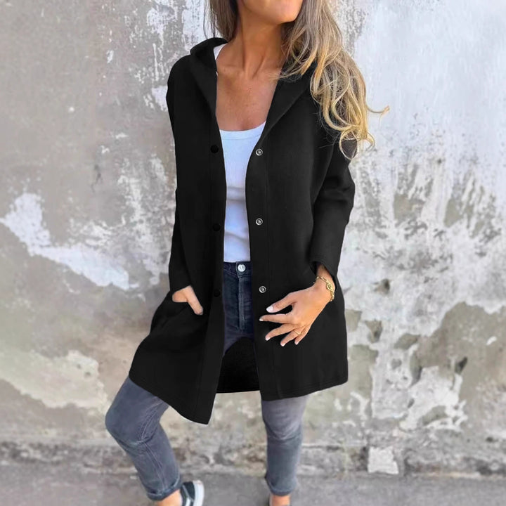 Ladies Casual Jacket with Hood and Button Closure Lune London