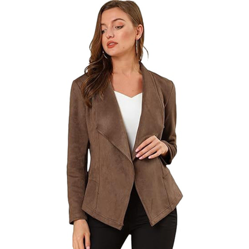 Ladies Elegant Suede Blazer Moon London